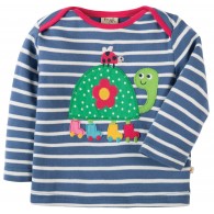 Frugi Bobby Applique, Blue Lake Breton/turtle