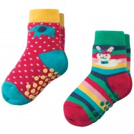 Frugi Grippy socks, Bunny multipack