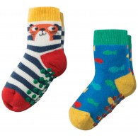 Frugi Grippy socks, otter Multipack (0-4y)